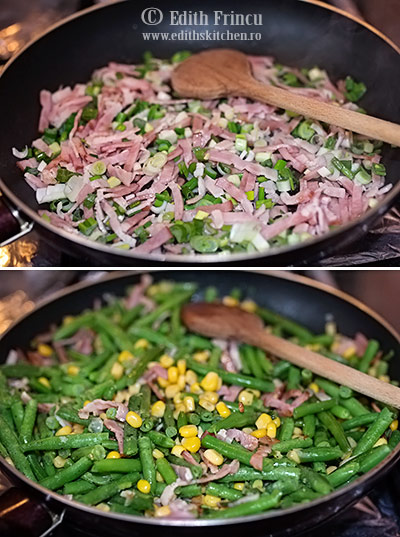 pregatire salata - Salata de fasole verde cu porumb
