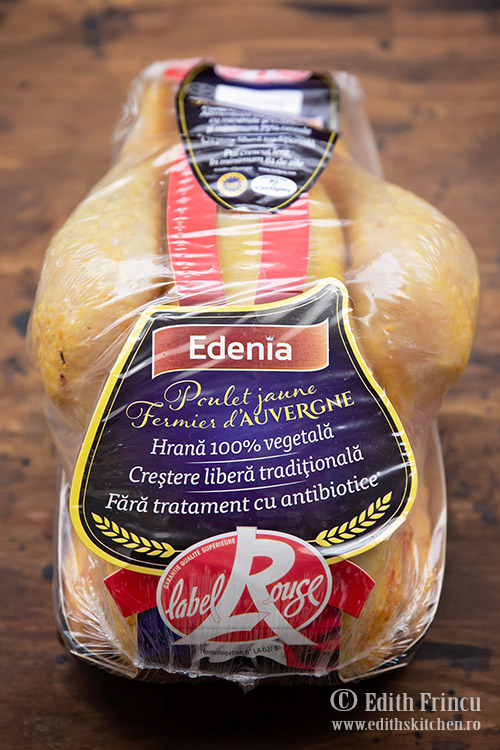 Poulet jaune Edenia - Pui cu unt, usturoi si legume la cuptor