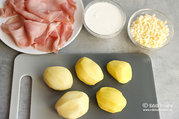 ingrediente Cartofi in straturi cu prosciutto si mozzarella - Cartofi in straturi cu prosciutto si mozzarella