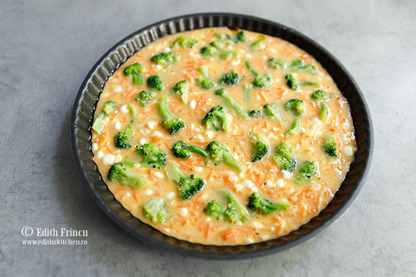 Frittata cu broccoli si branza frittata in tava - Frittata cu broccoli si branza