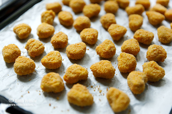 Salata cu fasole verde cartofi si pui chicken popcorn Edenia in tava - Salata cu fasole verde cartofi si pui